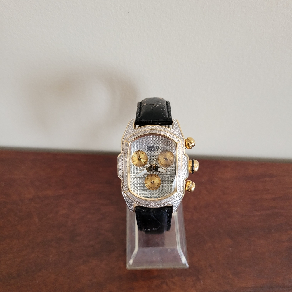 Rare Vintage FUEL 18K Gold Plated Men's Watch